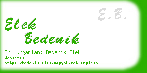 elek bedenik business card